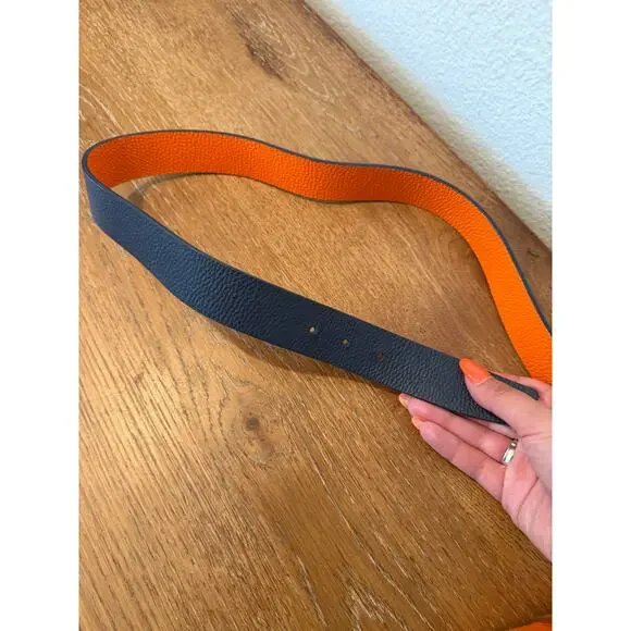 J. McLaughlin navy reversible belt - Picture 3 of 5